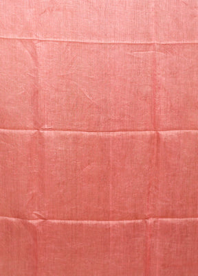 Pink Linen Silk Saree With Blouse Piece