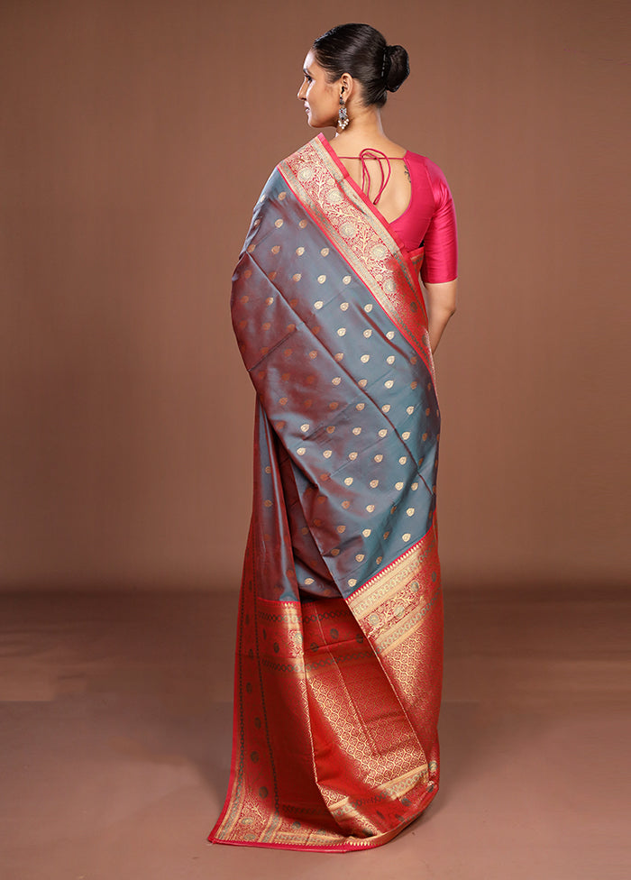 Pink Dupion Silk Saree With Blouse Piece