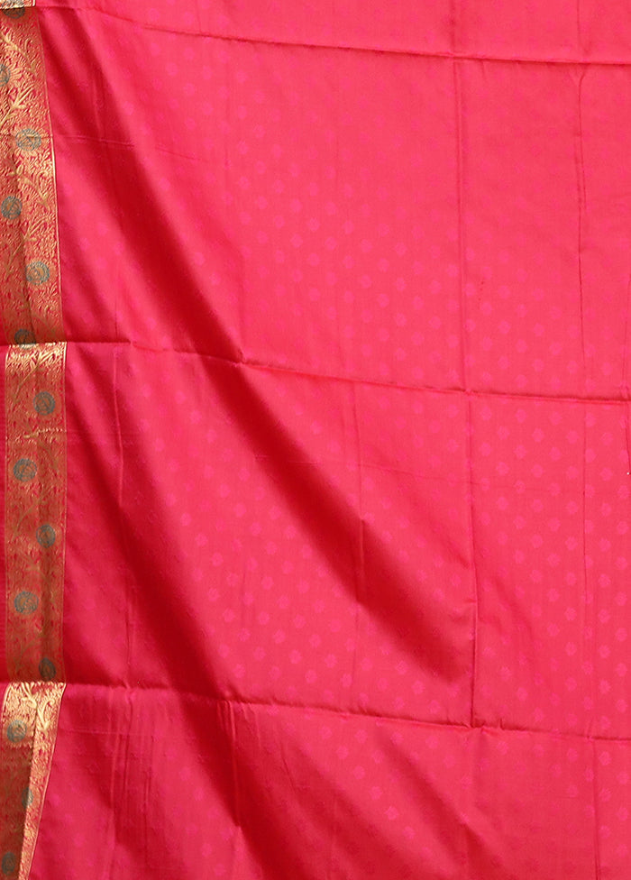 Pink Dupion Silk Saree With Blouse Piece