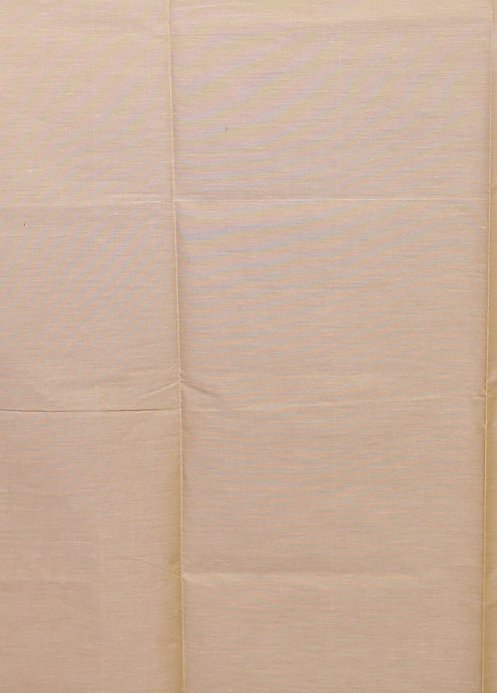 Cream Cotton Saree With Blouse Piece