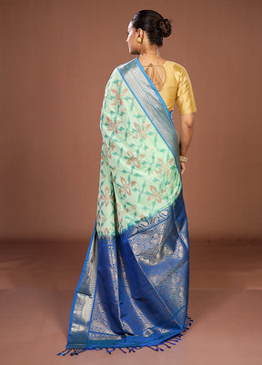 Green Kanjivaram Silk Saree With Blouse Piece