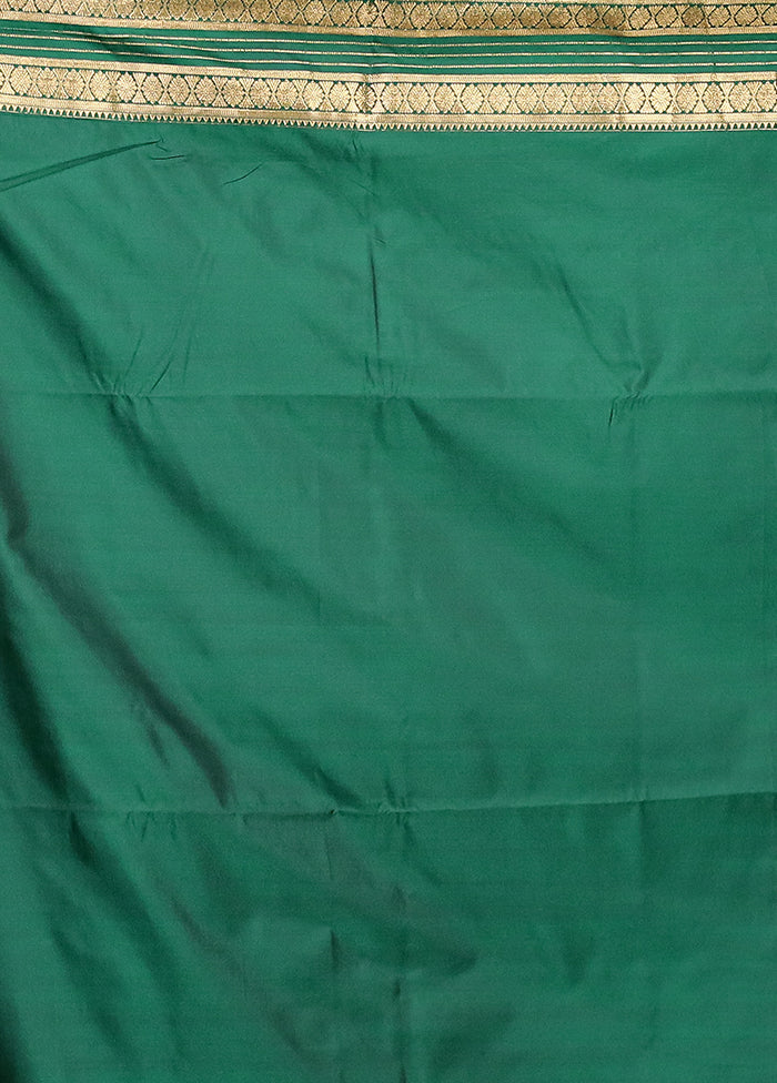 Green Kanjivaram Silk Saree With Blouse Piece