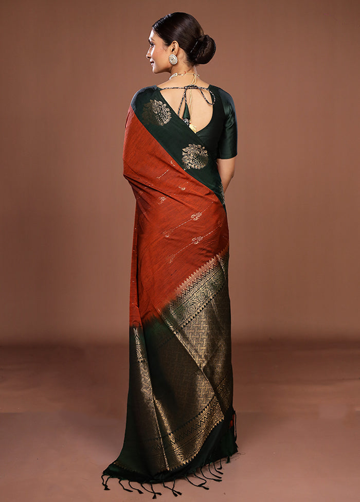 Maroon Kanjivaram Silk Saree With Blouse Piece