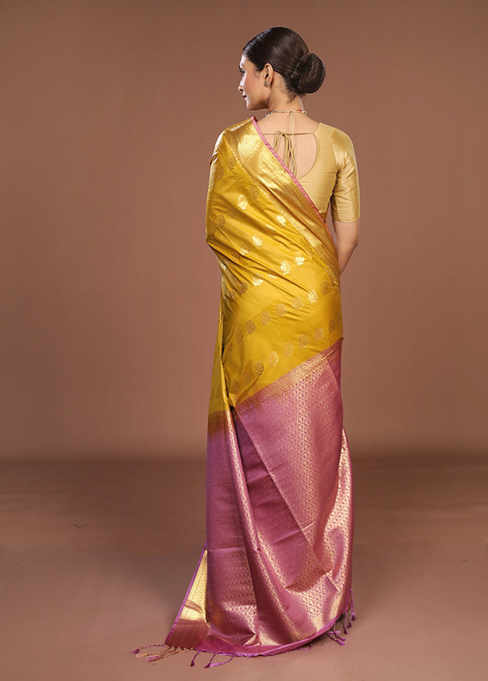 Green Kanjivaram Silk Saree With Blouse Piece