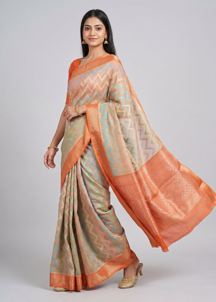 Blue Pure Cotton Saree With Blouse Piece