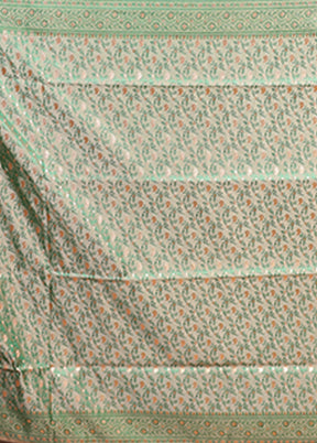 Green Tanchoi Silk Saree With Blouse Piece