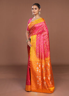 Pink Tanchoi Silk Saree With Blouse Piece