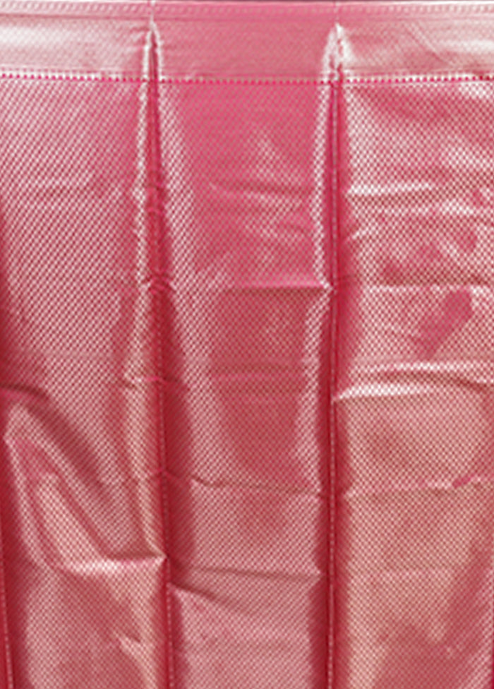 Pink Dupion Silk Saree With Blouse Piece