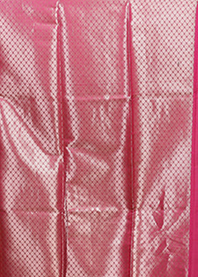 Pink Dupion Silk Saree With Blouse Piece