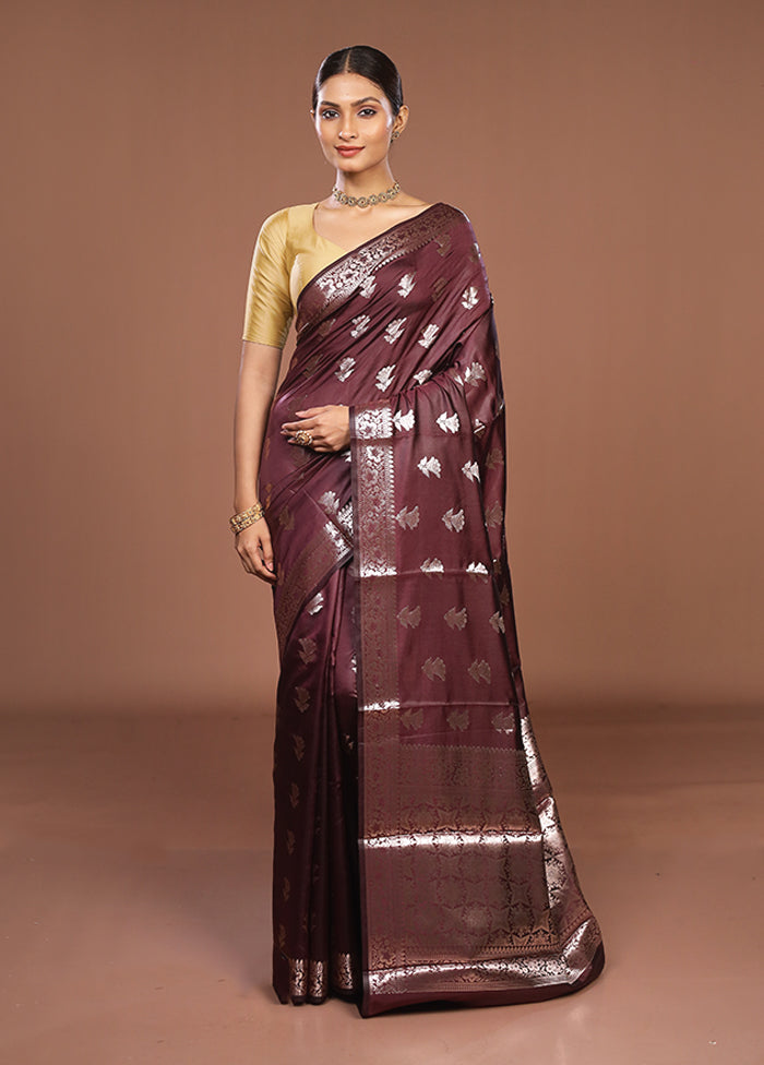 Purple Dupion Silk Saree With Blouse Piece