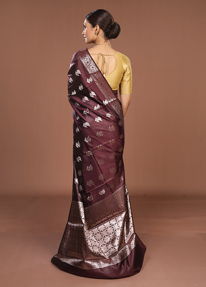 Purple Dupion Silk Saree With Blouse Piece