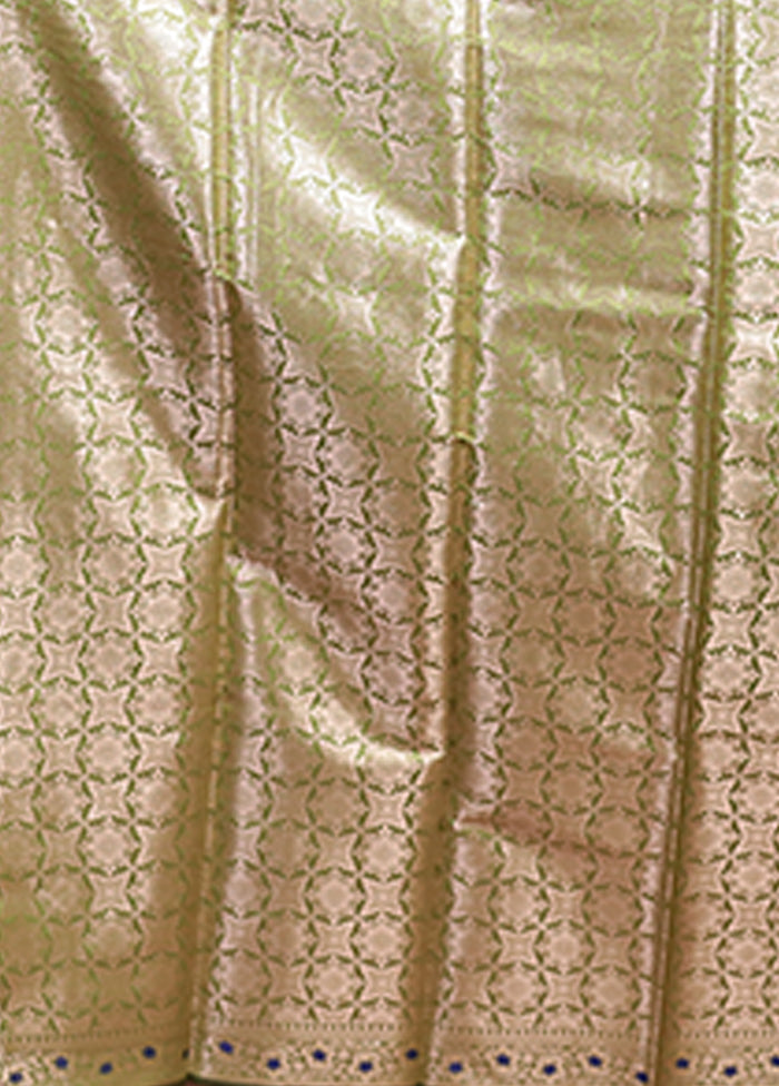 Green Dupion Silk Saree With Blouse Piece