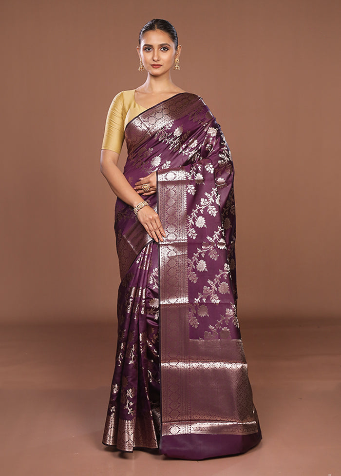 Maroon Dupion Silk Saree With Blouse Piece