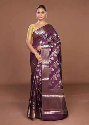 Maroon Dupion Silk Saree With Blouse Piece