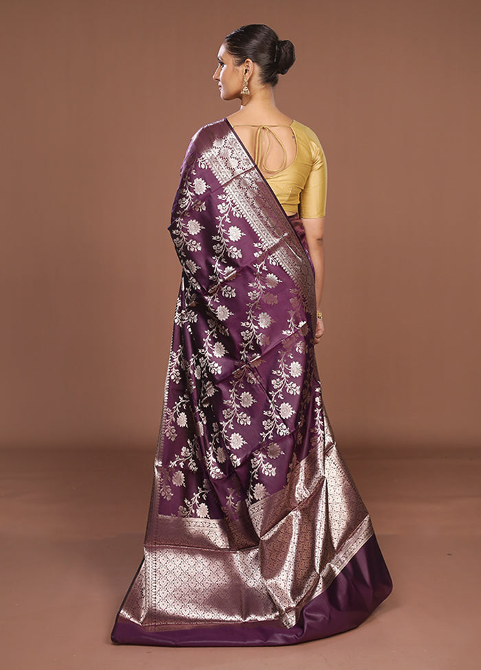 Maroon Dupion Silk Saree With Blouse Piece