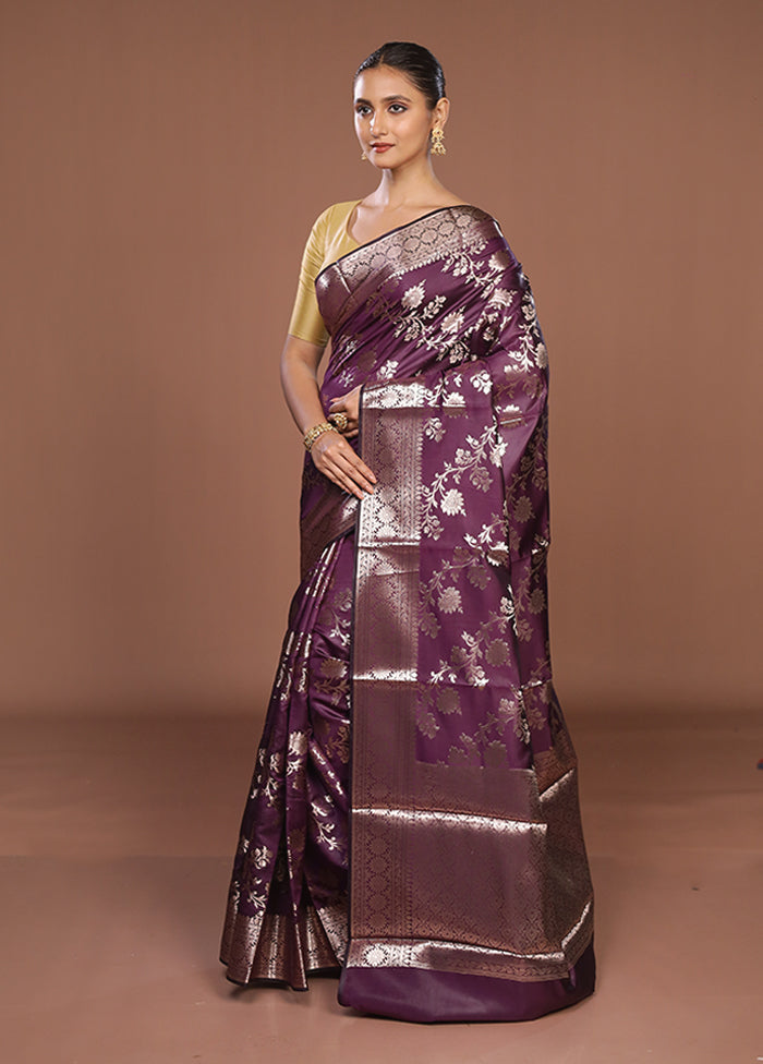 Maroon Dupion Silk Saree With Blouse Piece