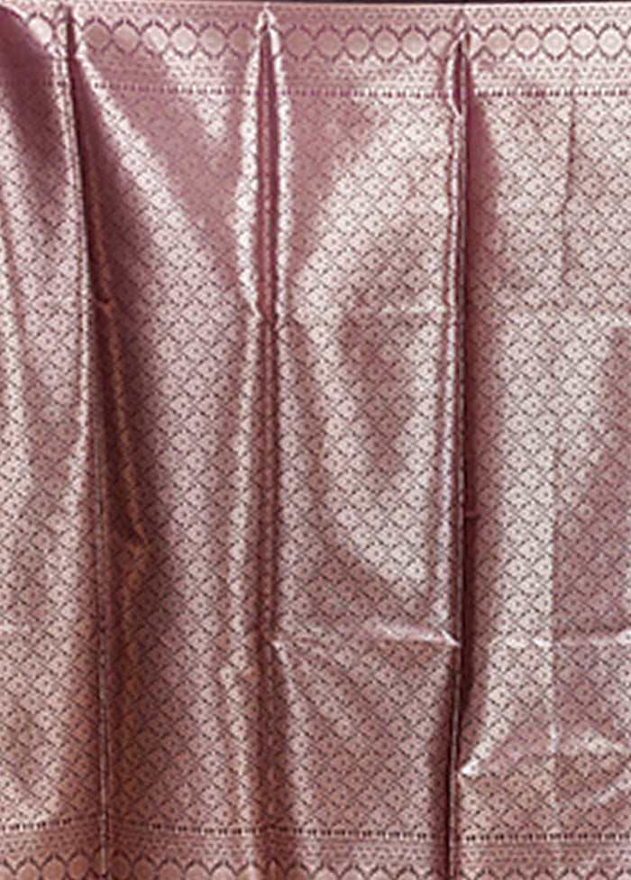 Maroon Dupion Silk Saree With Blouse Piece