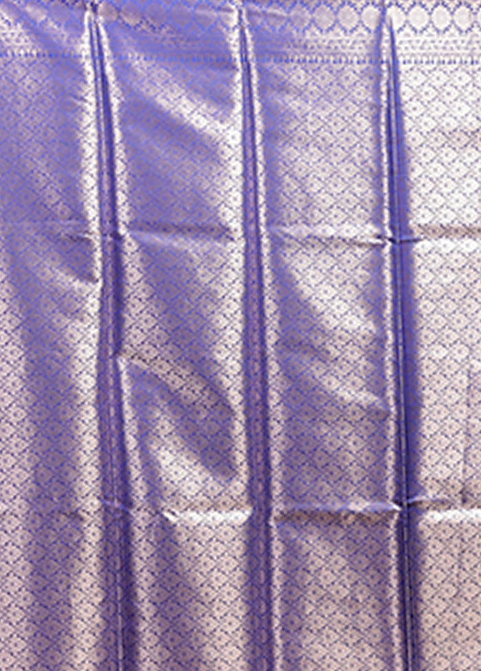 Blue Dupion Silk Saree With Blouse Piece