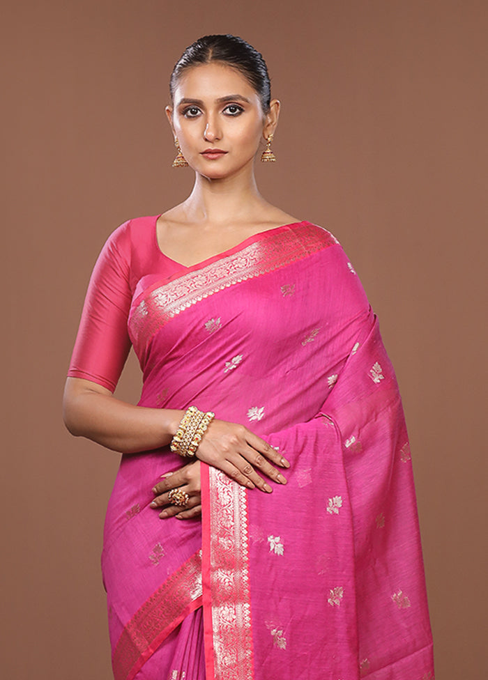 Purple Cotton Saree With Blouse Piece