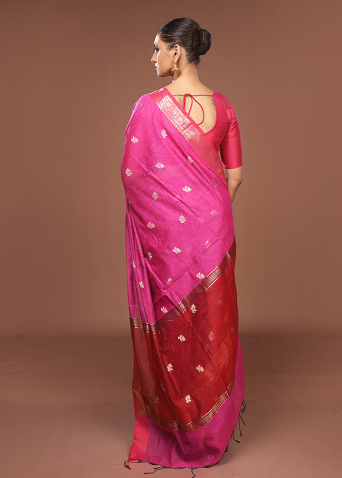 Purple Cotton Saree With Blouse Piece