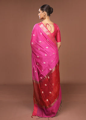 Purple Cotton Saree With Blouse Piece
