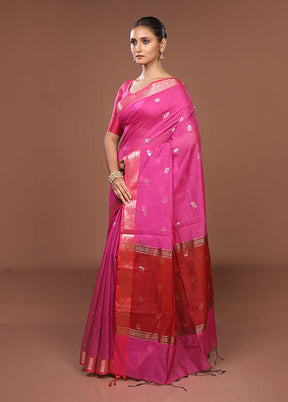 Purple Cotton Saree With Blouse Piece