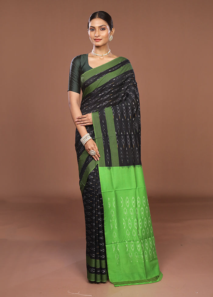 Black Ikkat Cotton Saree Without Blouse Piece