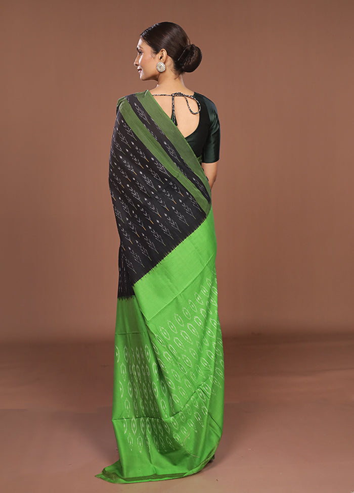Black Ikkat Cotton Saree Without Blouse Piece