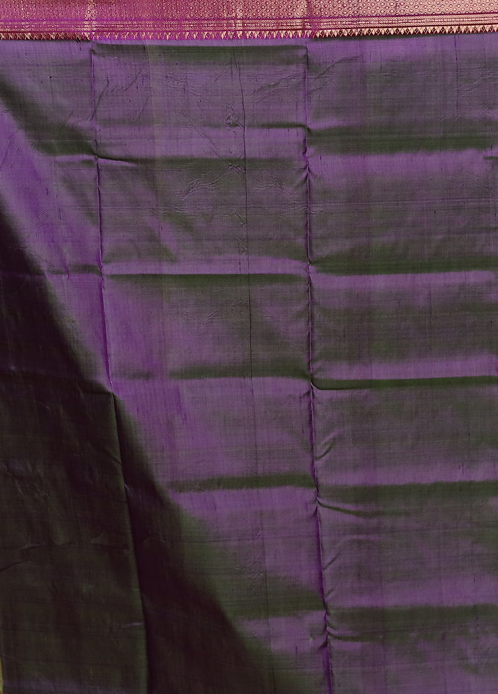 Green Handloom Kanjivaram Pure Silk Saree With Blouse Piece