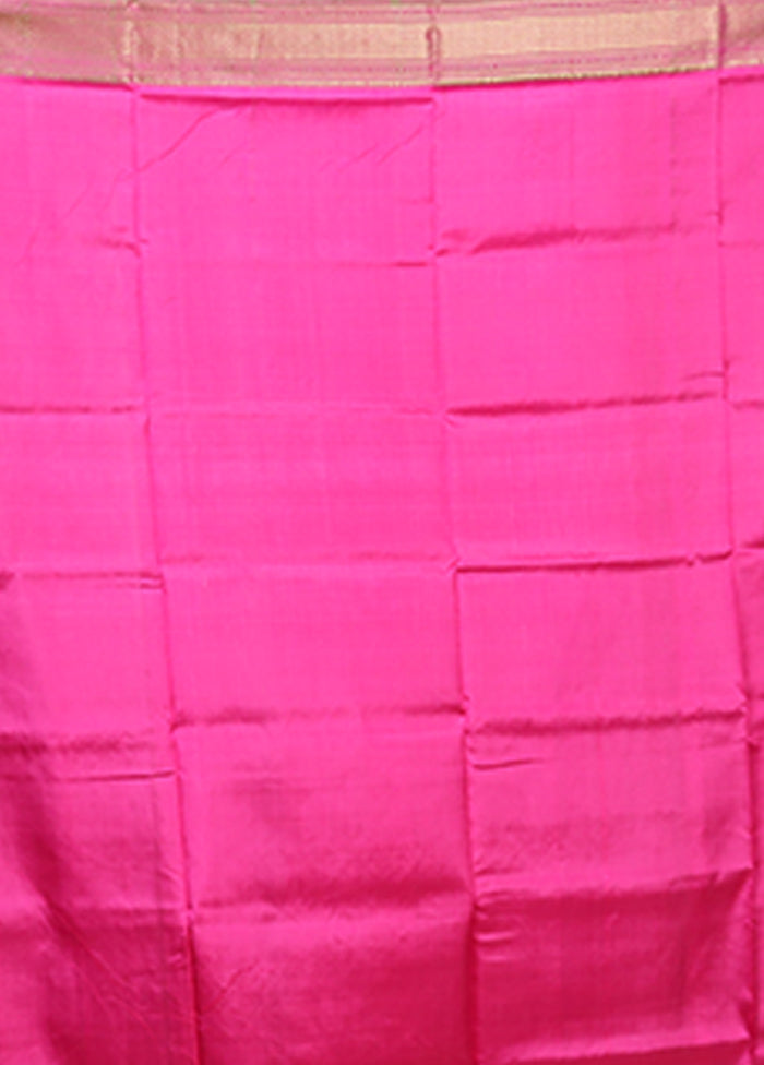 Purple Handloom Kalakhetra Pure Silk Saree With Blouse Piece