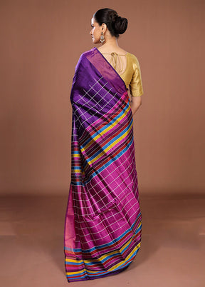 Blue Handloom Kanjivaram Pure Silk Saree With Blouse Piece