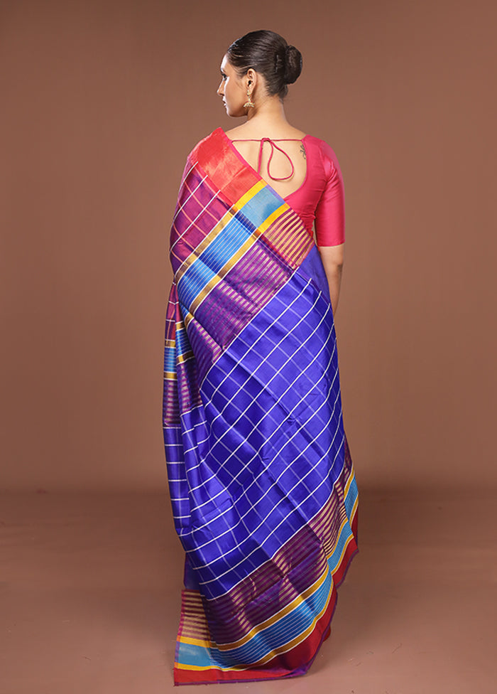 Pink Handloom Kanjivaram Pure Silk Saree With Blouse Piece