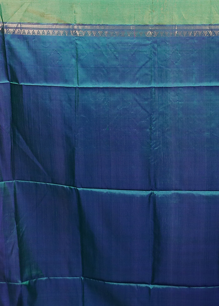 Multicolor Handloom Kanjivaram Pure Silk Saree With Blouse Piece