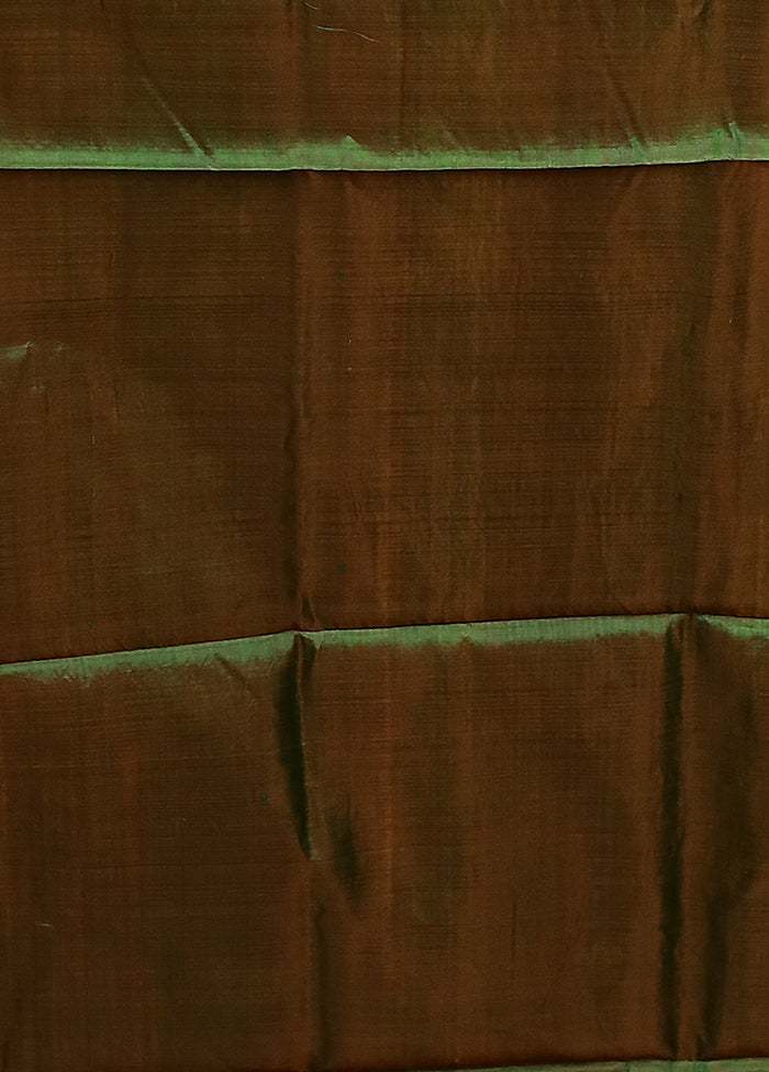 Multicolor Handloom Kanjivaram Pure Silk Saree With Blouse Piece