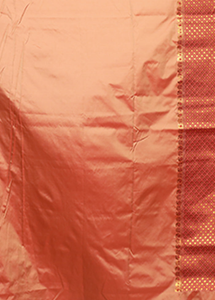 Pink Assam Silk Saree With Blouse Piece