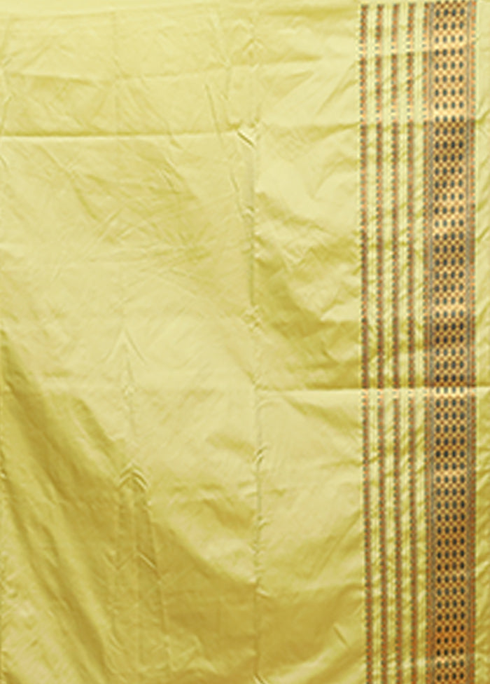 Green Assam Silk Saree With Blouse Piece