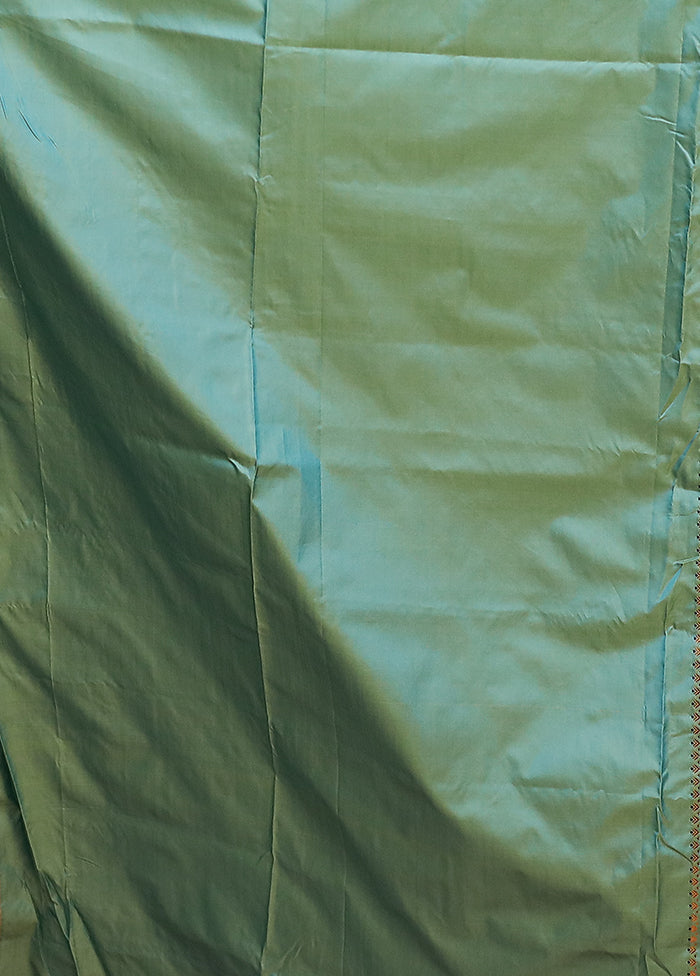 Green Assam Silk Saree With Blouse Piece