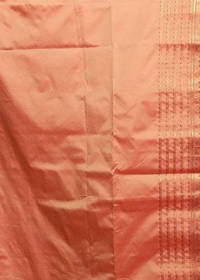 Pink Assam Silk Saree With Blouse Piece