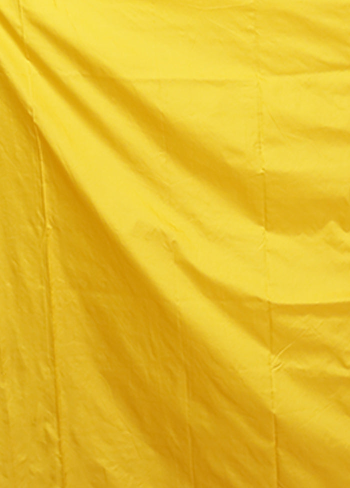 Yellow Assam Silk Saree With Blouse Piece