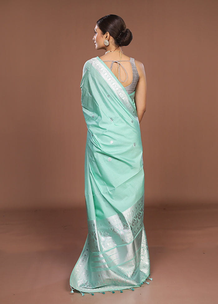 Blue Dupion Silk Saree With Blouse Piece