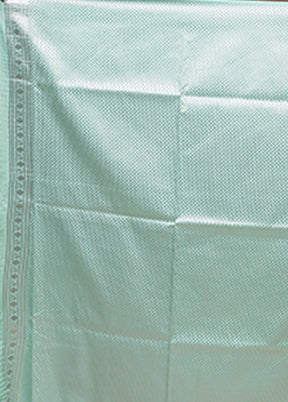 Blue Dupion Silk Saree With Blouse Piece