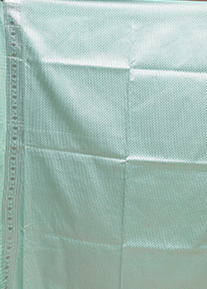 Blue Dupion Silk Saree With Blouse Piece