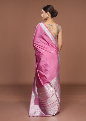 Purple Dupion Silk Saree With Blouse Piece