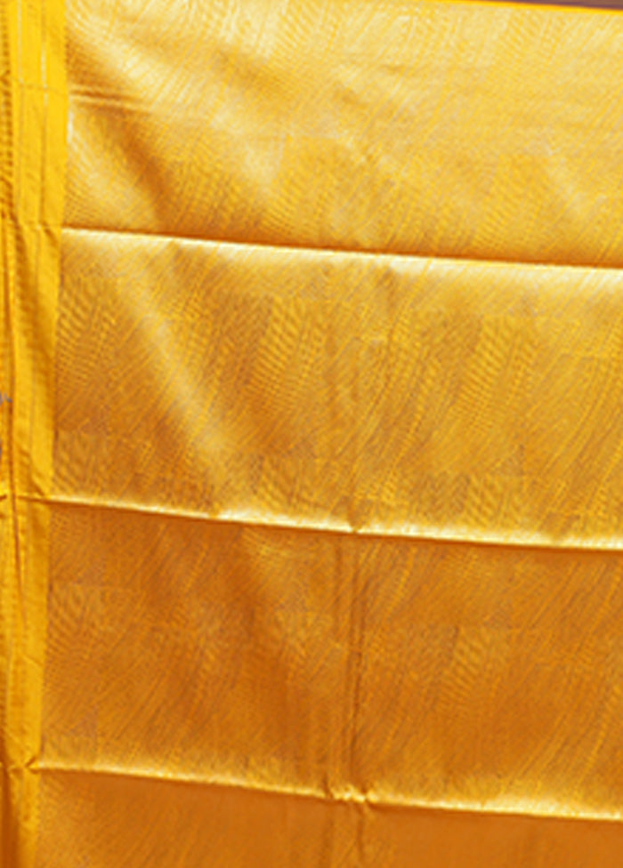 Blue Dupion Silk Saree With Blouse Piece