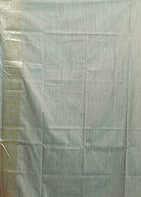 Green Tussar Silk Saree With Blouse Piece