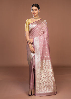 Purple Tussar Silk Saree With Blouse Piece