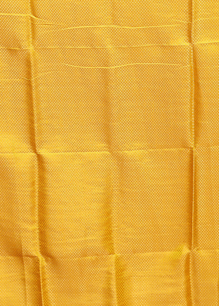 Yellow Dupion Silk Saree With Blouse Piece