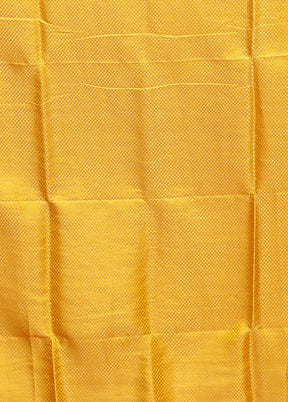 Yellow Dupion Silk Saree With Blouse Piece
