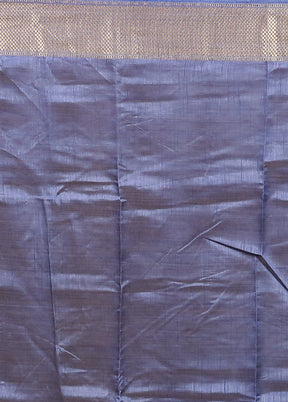 Blue Dupion Silk Saree With Blouse Piece