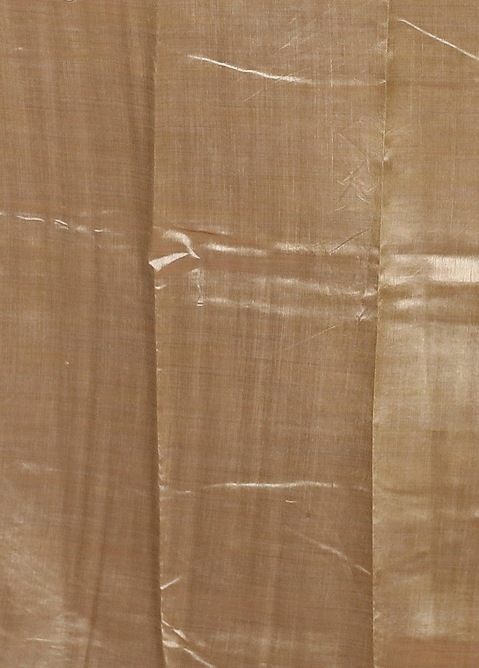 Cream Dupion Silk Saree With Blouse Piece
